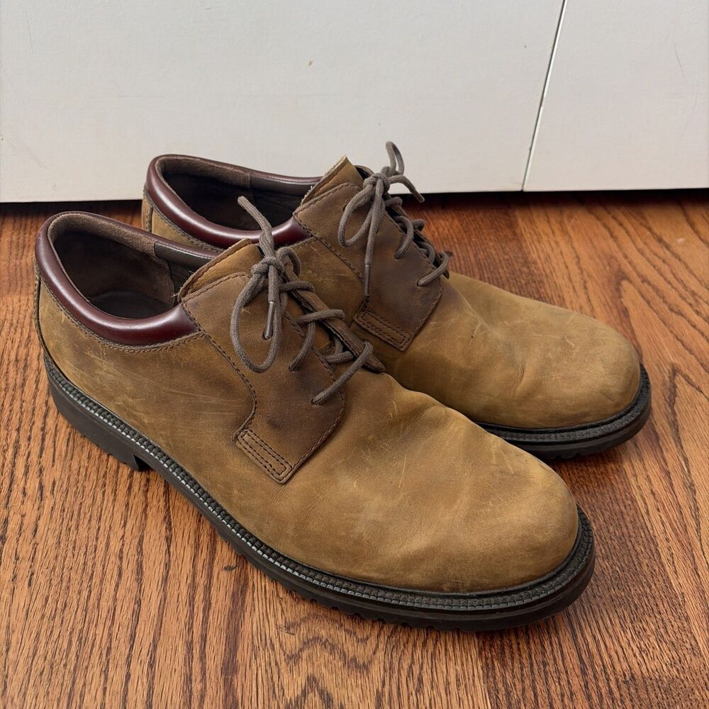 VINTAGE COLE HAAN MEN Size 11M SUEDE LACE UP TAN SHOE WATERPROOF